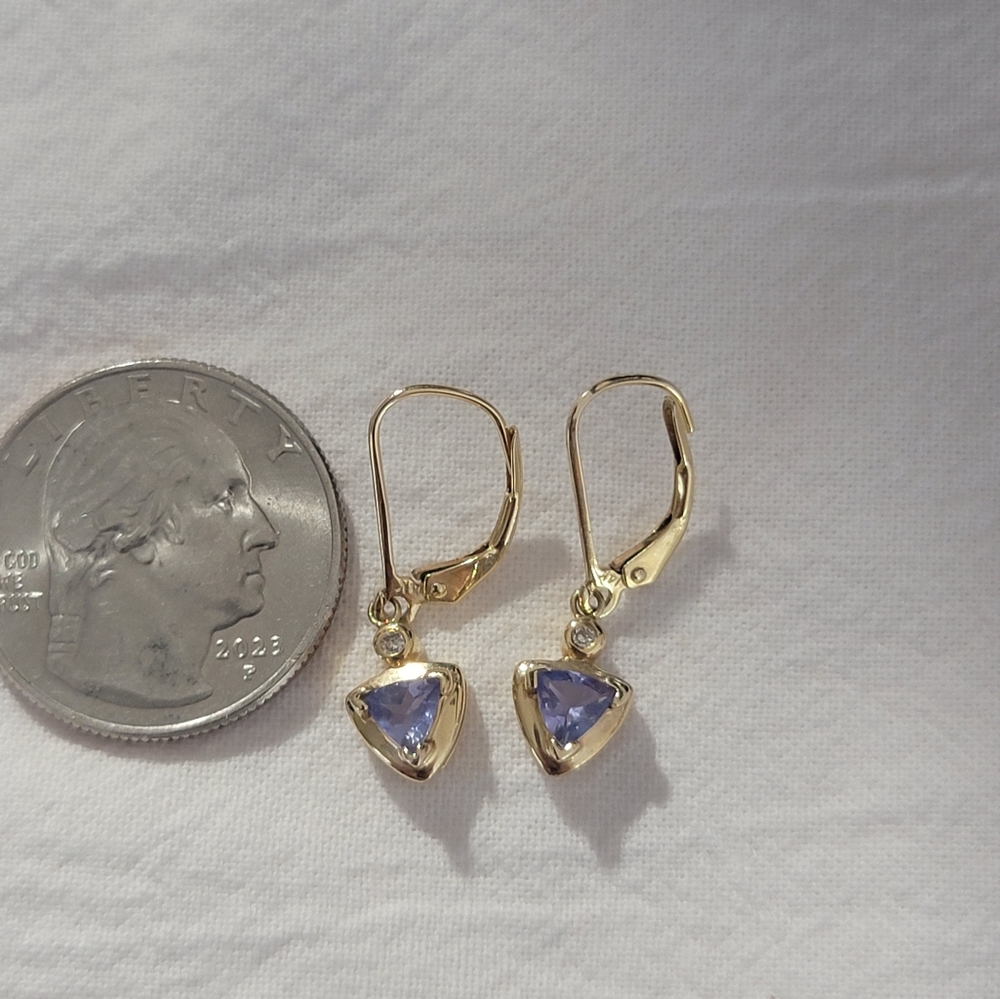 Tanzanite pendant earrings 14kt
